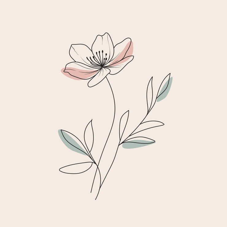 Vector flower line art