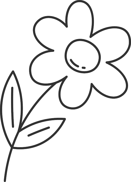 Vector flower lined doodle