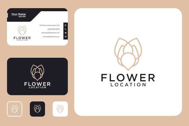 Flower location logo design and business card