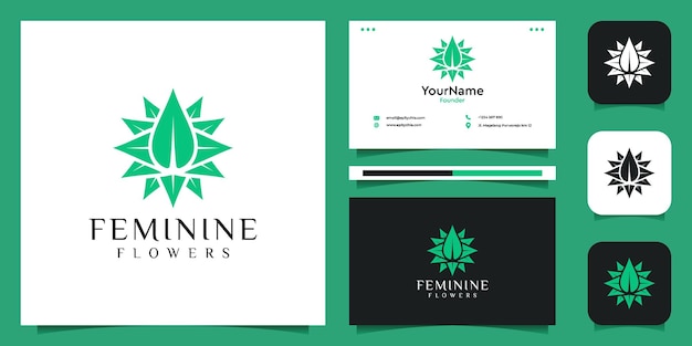 Flower Logo And Business Card Design Template