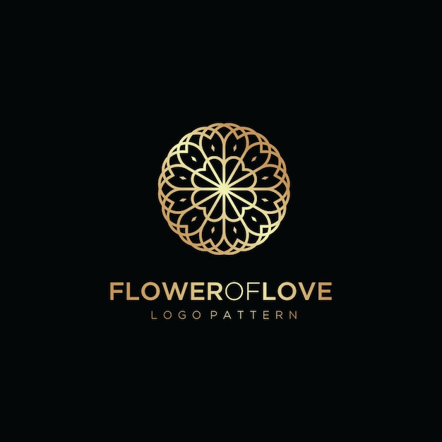 Flower logo circle icon vector design template