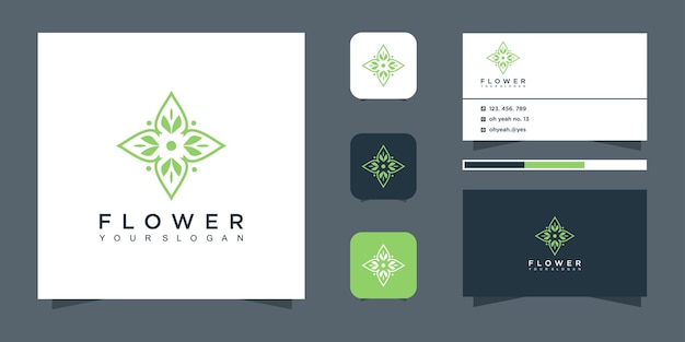 Flower logo design and business card.