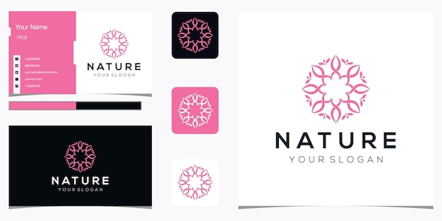 Flower logo design and business card