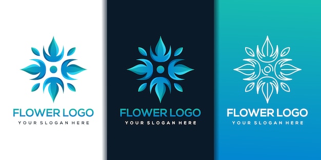花のロゴのデザインテンプレート
