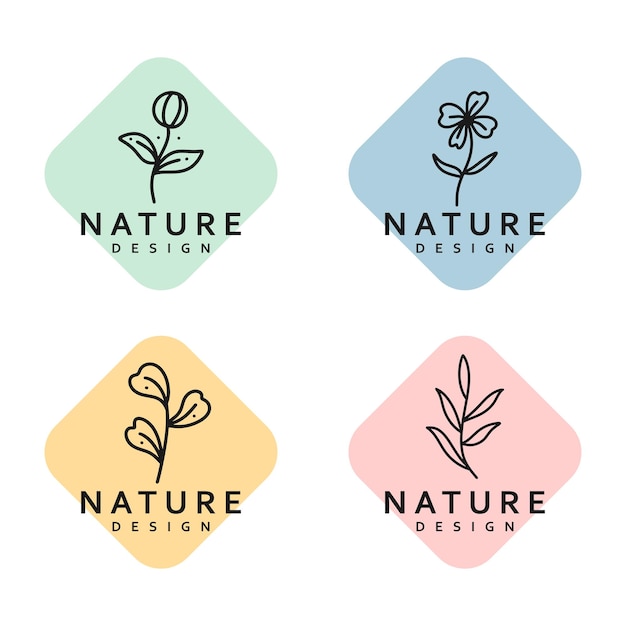 flower logo design vector icon illustration