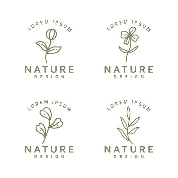flower logo design vector icon illustration