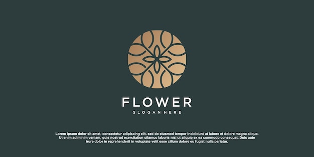 Design del logo floreale con un concetto creativo