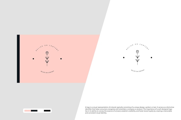 Цветочный дизайн логотипа с бутоном розы в ретро минимальном ручном классическом стиле
