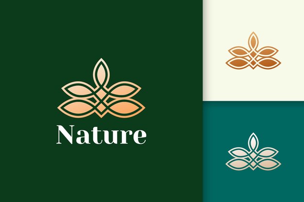 Flower logo in feminine and luxury style for health and beauty