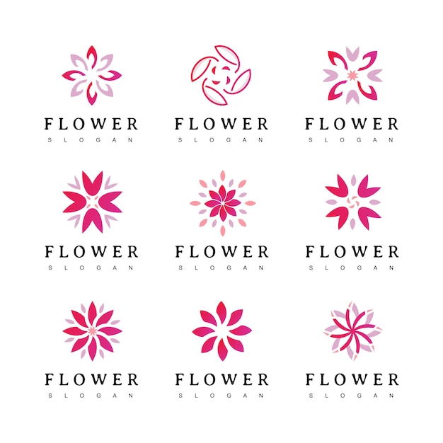 Vector flower logo. floral icon. floral emblem. cosmetics, spa, hotel, beauty salon, decoration, boutique logo.