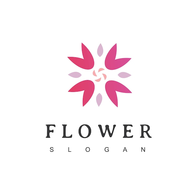 Logo del fiore icona floreale emblema floreale cosmetici spa hotel salone di bellezza simbolo