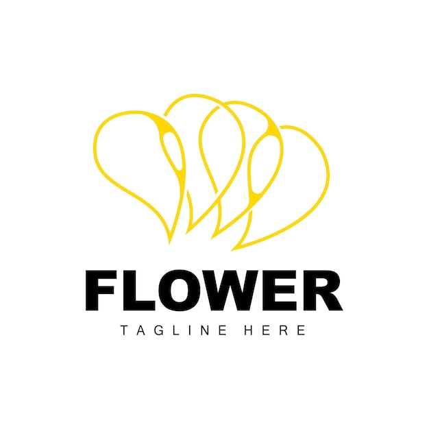 Flower Logo Flower Garden Design With Simple Style Vector Product Brand Beauty Care Natural