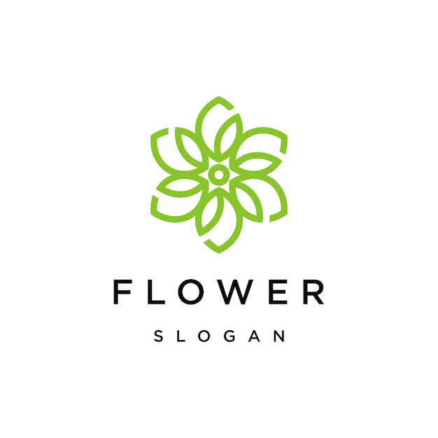 Flower logo icon design flat template