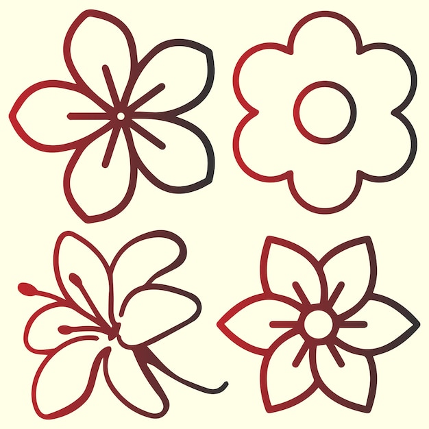 Flower logo or icon elements vector