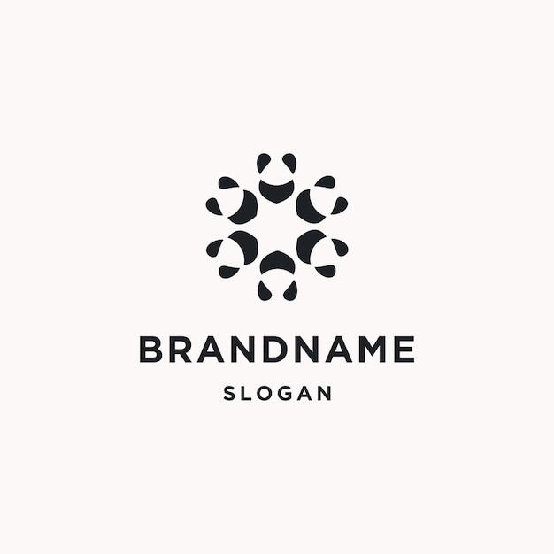 Flower logo icon flat design template