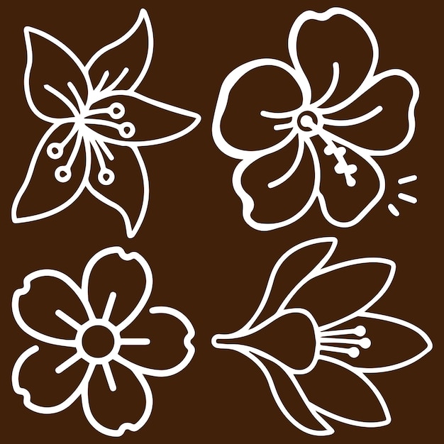 Flower logo or icon set vector