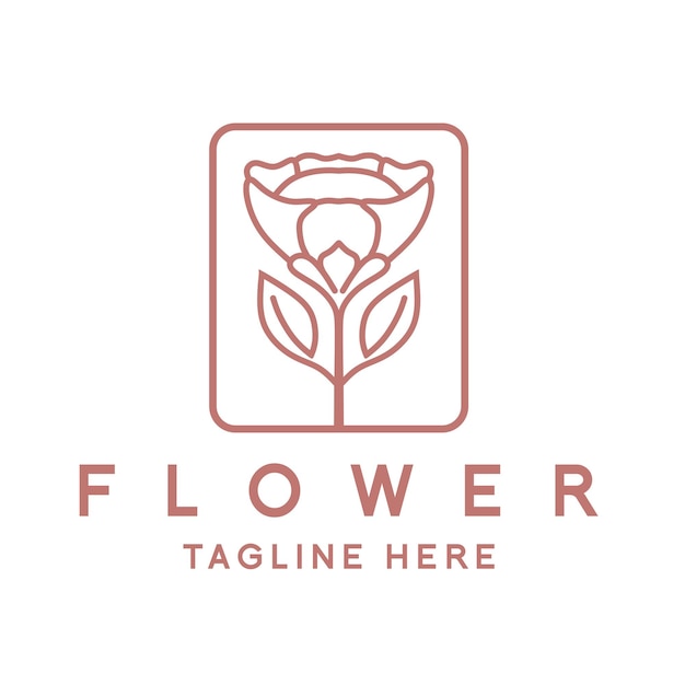 ミニマリストのシンプルなスタイルの花のロゴ