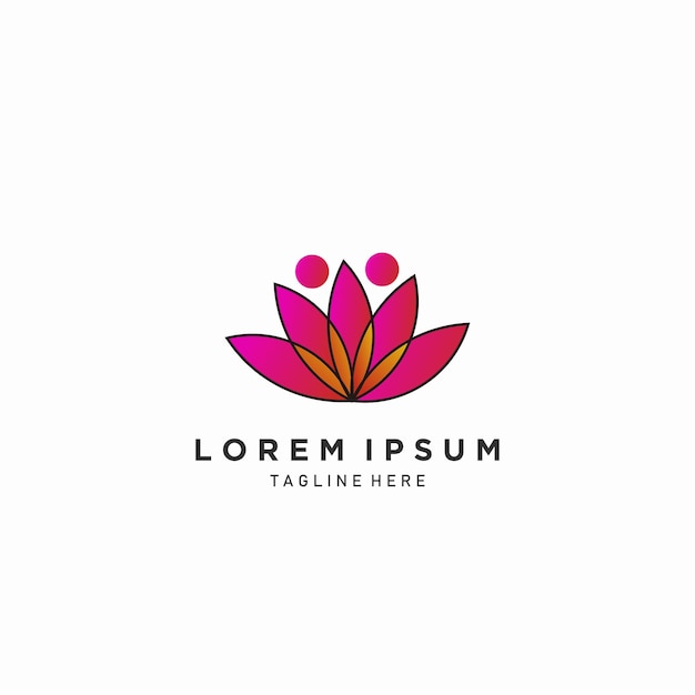 Flower logo minimalist design colorful