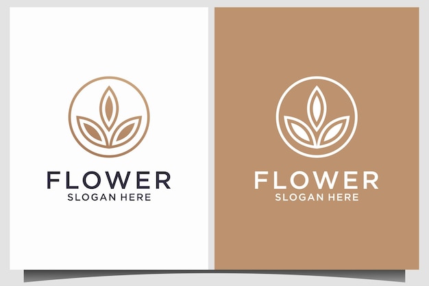 Vector flower logo minimalist vector template