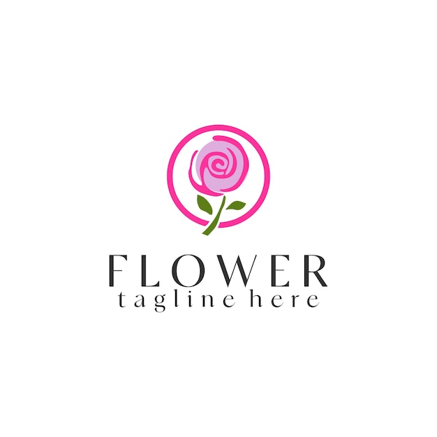 Flower logo template vector plant logo concept vector