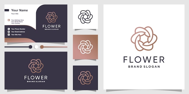 Modello di logo floreale con stile moderno e minimalista vettore premium