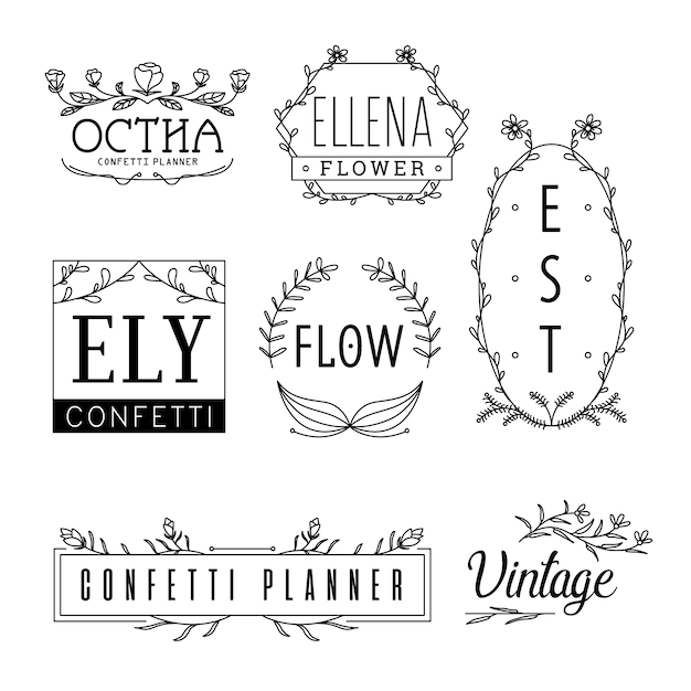 Flower logo templates feminine florist concept