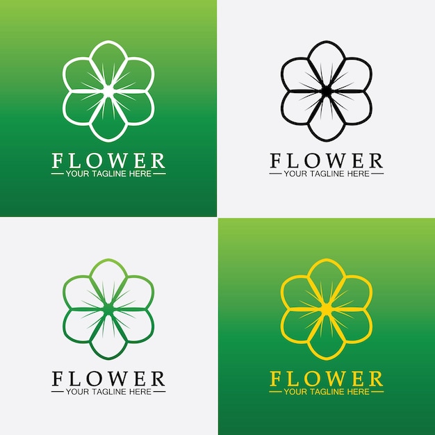 Flower logo vector illustration design template