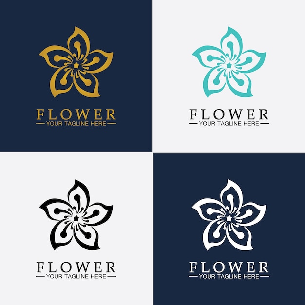 Шаблон векторной иллюстрации цветочного логотипа