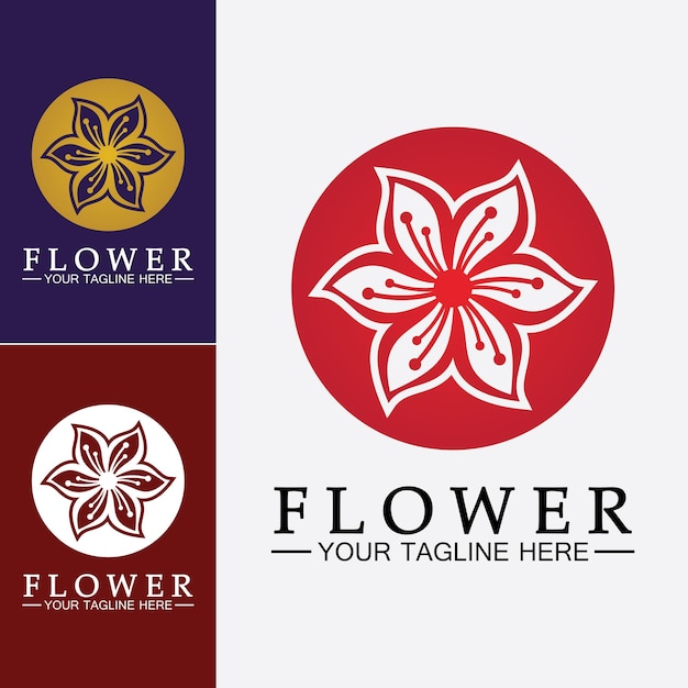 Vector flower logo vector illustration design template