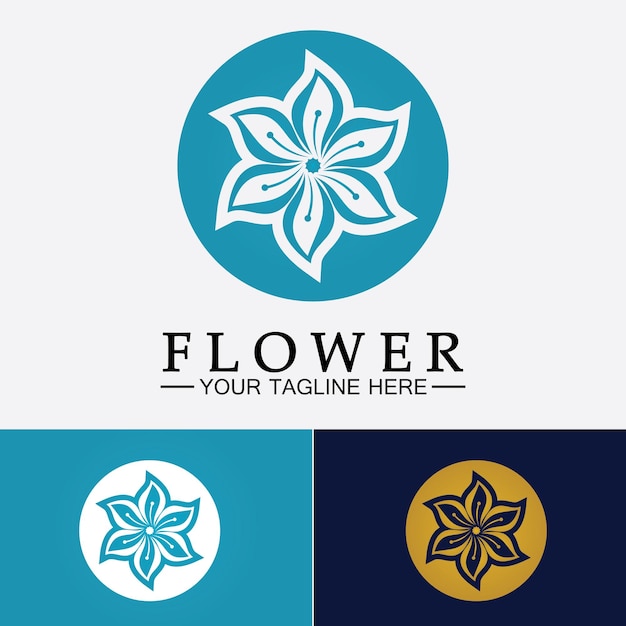 Vector flower logo vector illustration design template