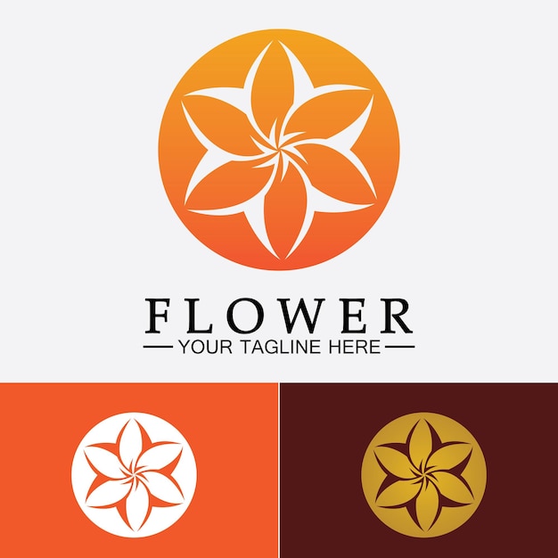 Flower logo vector illustration design template