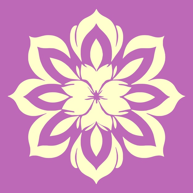 花のロゴ ベクトル シンプルな抽象的なフラット マンダラ タトゥー植物色花小花ステンシル
