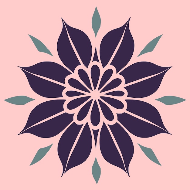 Flower logo vector simple abstract flat mandala tattoo plant color blossom floret bloom stencil