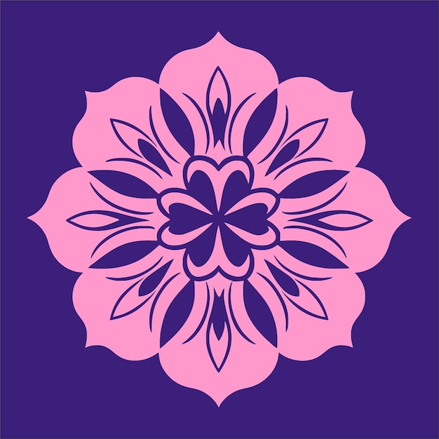 Flower logo vector simple abstract flat mandala tattoo plant color blossom floret bloom stencil