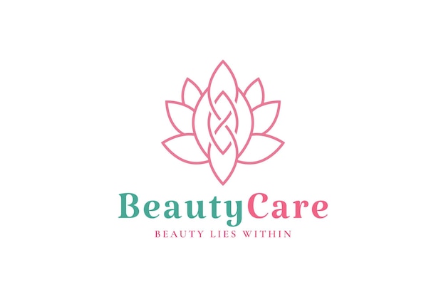 Vector flower logo with abstract shape for beauty care