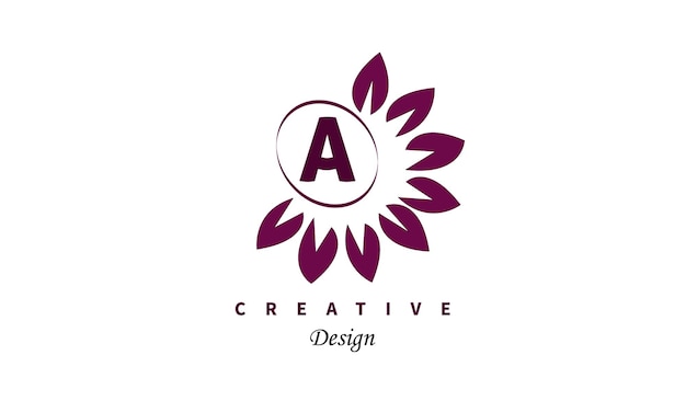 Цветочный логотип с буквой а