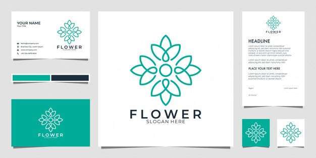 Fiore, loto geometria logo. i loghi possono essere utilizzati per spa, salone di bellezza, decorazione, boutique. e biglietto da visita