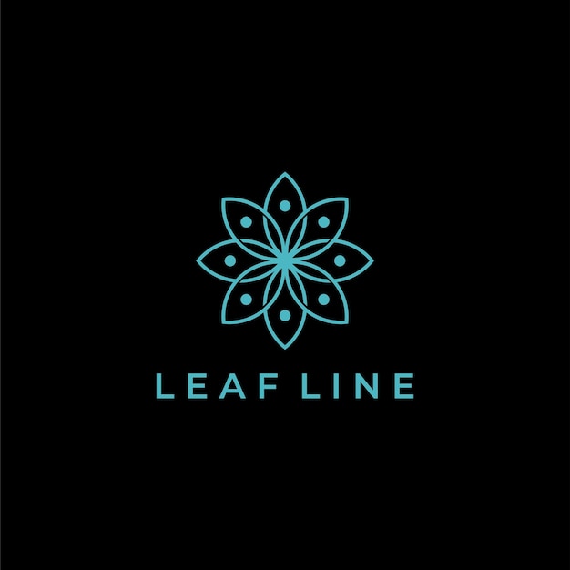 flower lotus line art blue