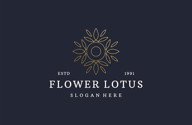 Flower lotus logo icon design template vector illustration