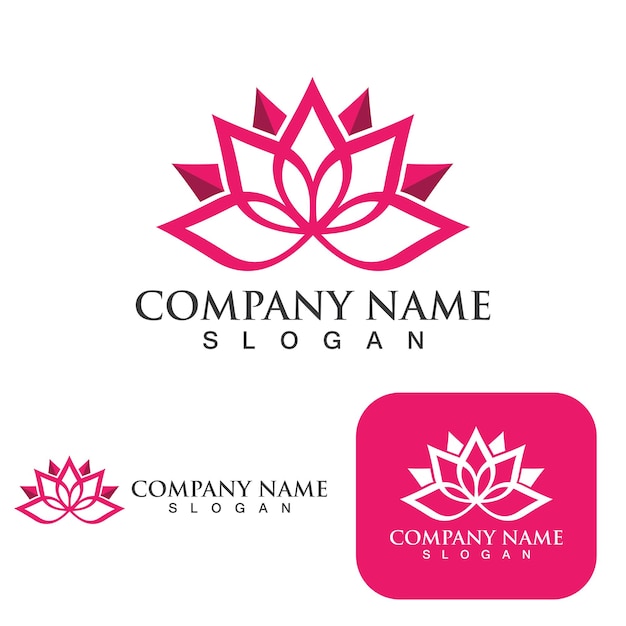 Flower lotus logo and symbol vcetor