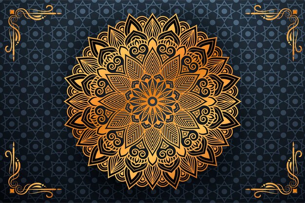 Цветочная роскошная мандала в стиле арабески