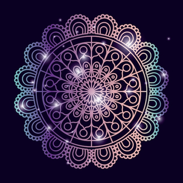 Flower mandala in bright background