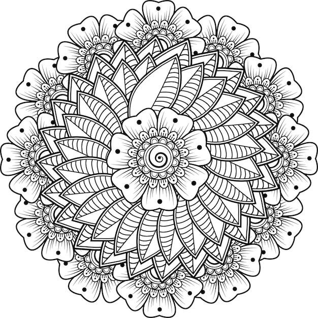 Mandala di fiori da colorare pagina 02