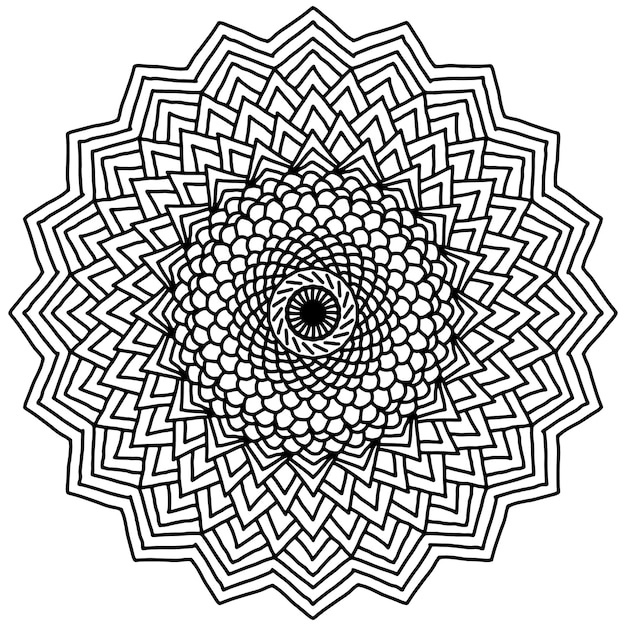 Flower mandala coloring page for kids