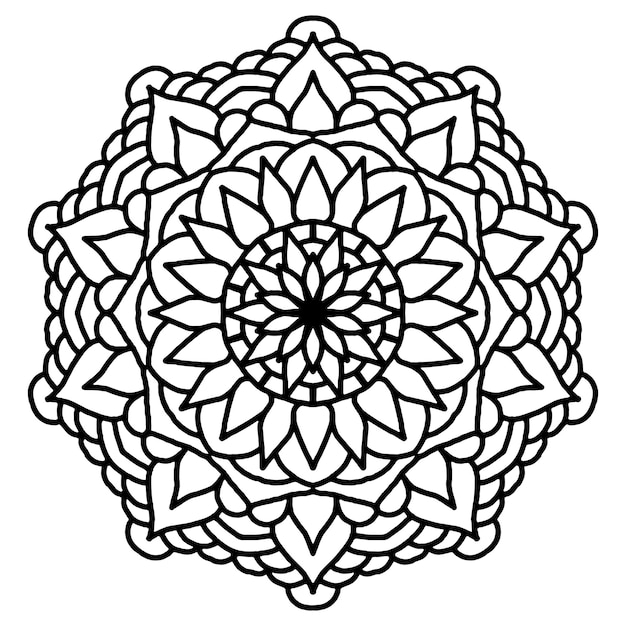 Flower mandala coloring page for kids