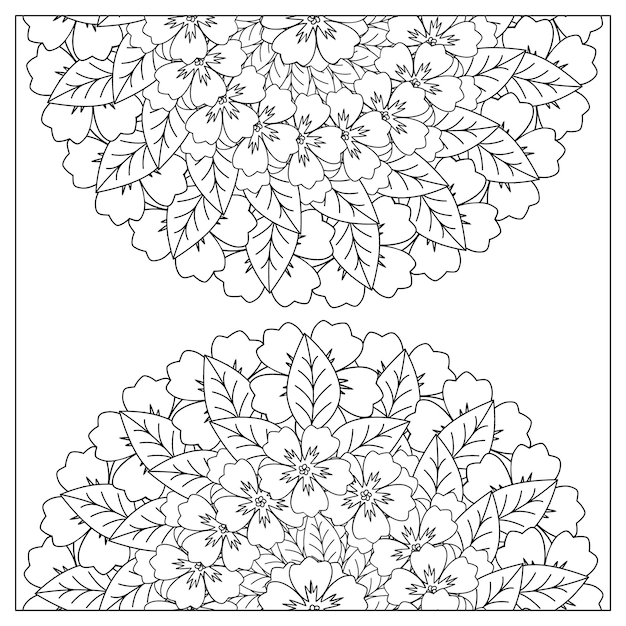 Flower mandala coloring page and mandala coloring page with best floral coloring page