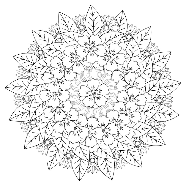 Flower mandala coloring page with mandala coloring page and floral coloring book for adults