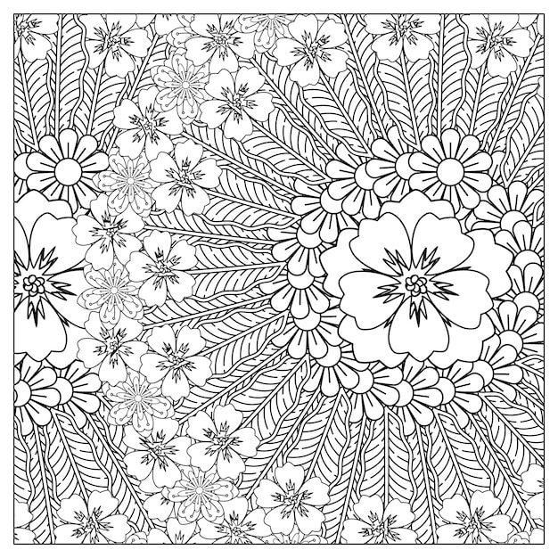 Flower mandala coloring page with mandala coloring page and floral coloring book for adults