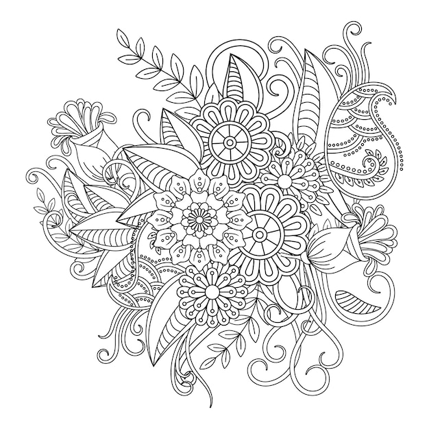 Flower mandala coloring page