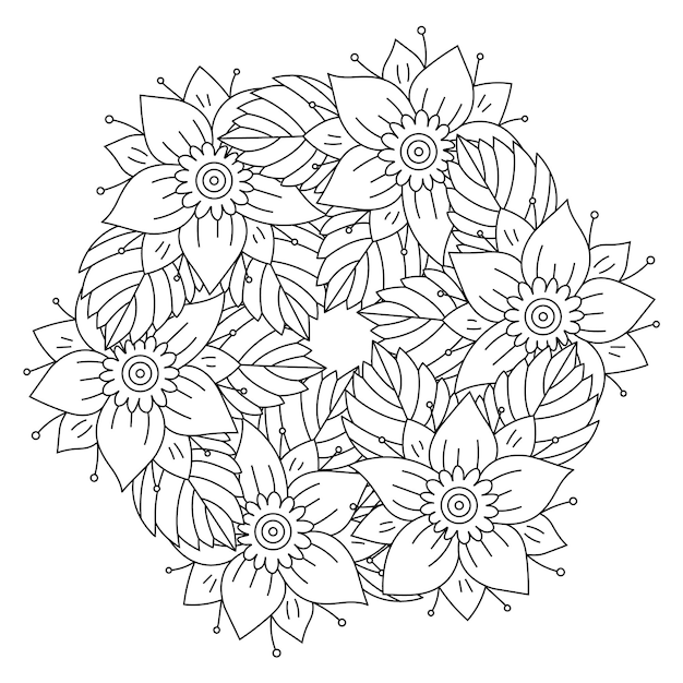 Flower mandala coloring page